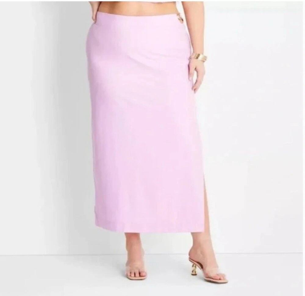 Future Collective Jenee Naylor Pink/Purple Maxi Skirt Women Size 0 NWT